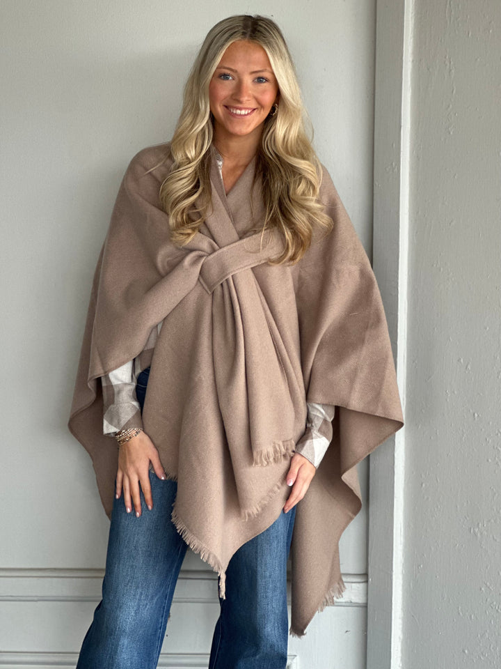 Simple Solid Color Shawl in Brown
