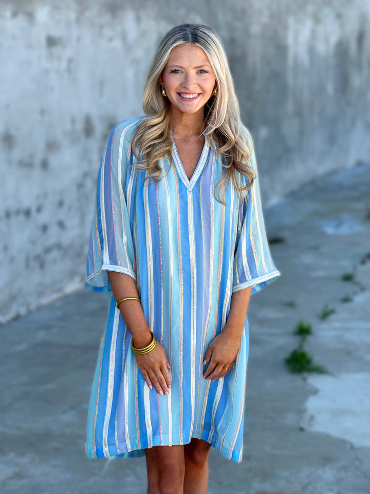 bella tu Petra Tunic Dress in Sky Blue