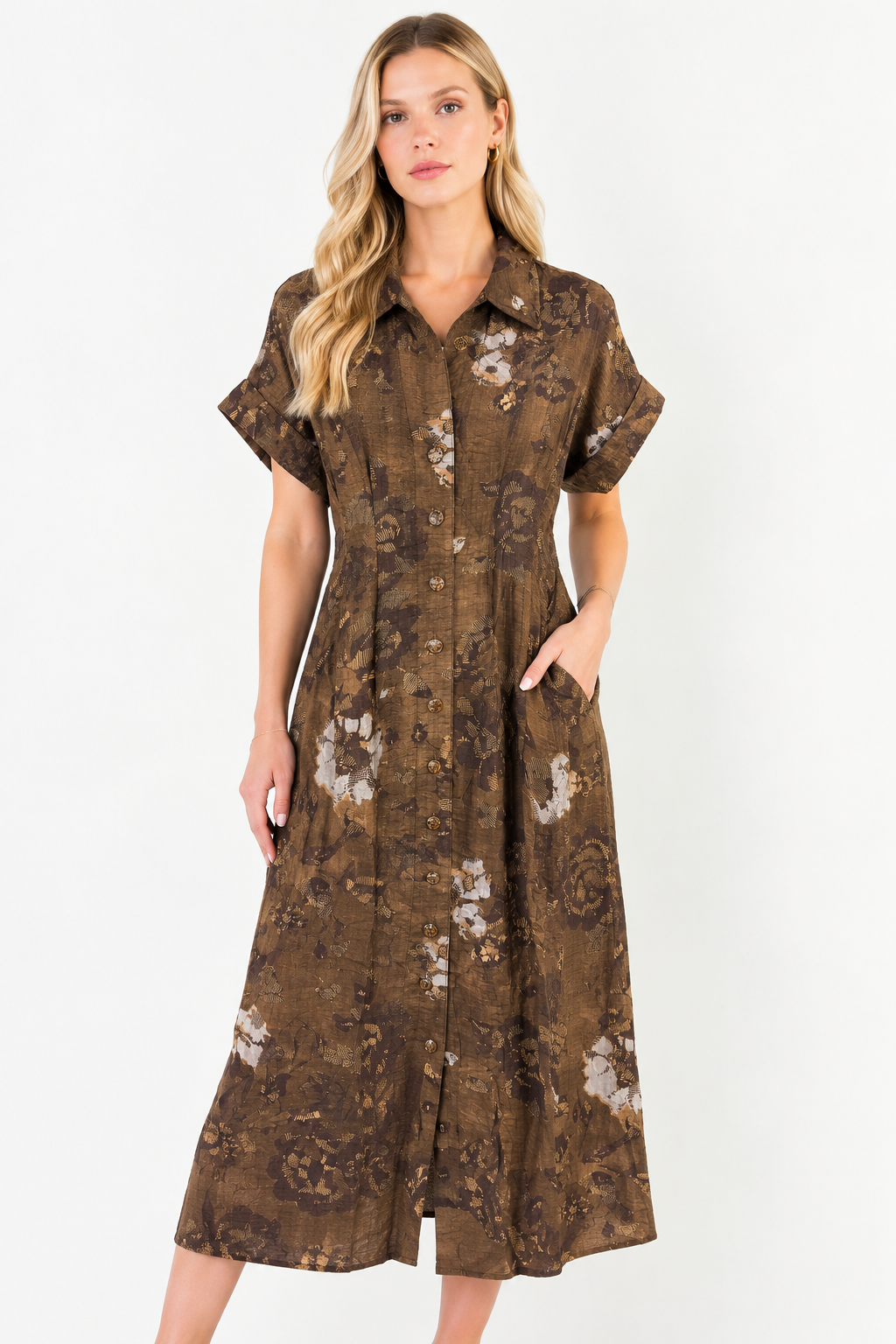 Well Prepared Floral Maxi Dress in Brown