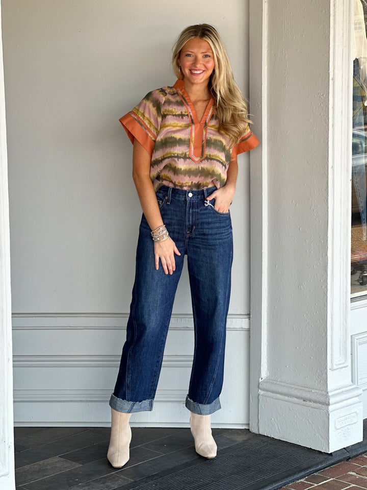 Short Sleeve Printed Top