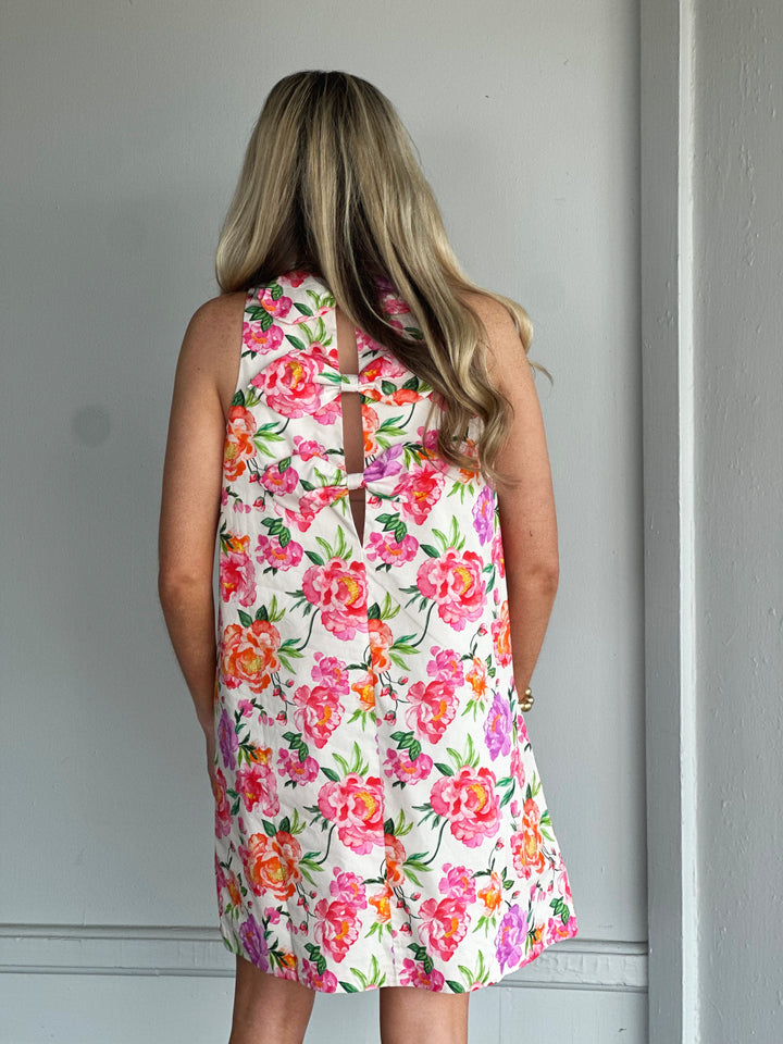 Claire Bow Back Dress in Tea Time