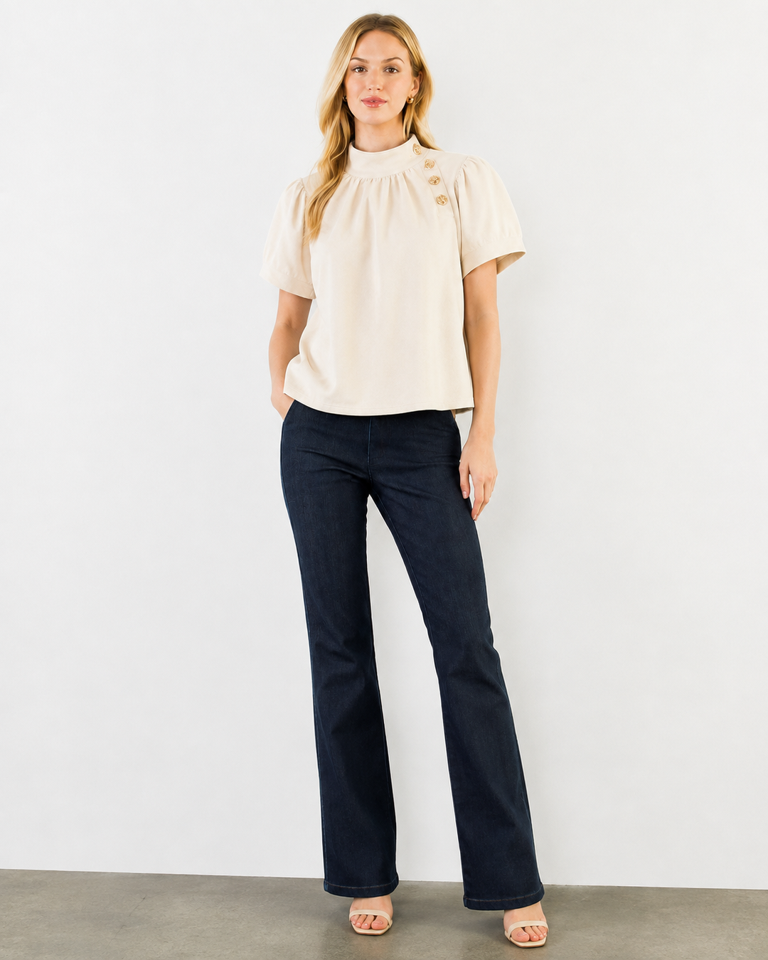 Puff Sleeve Cream Top