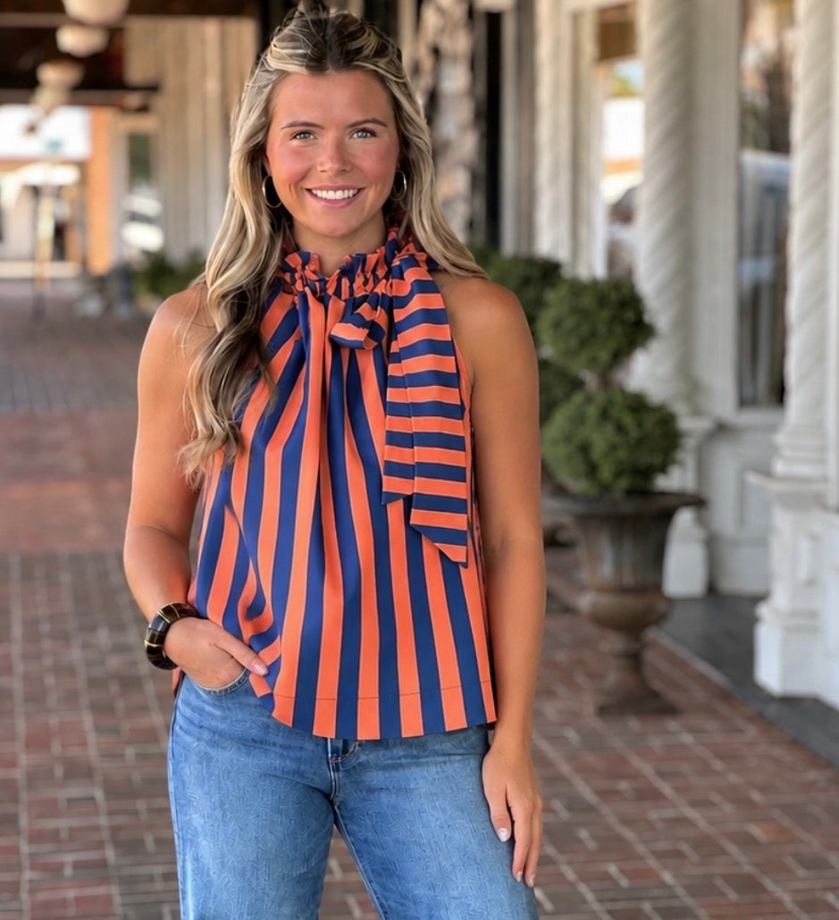 Take A Break Navy Sleeveless Top