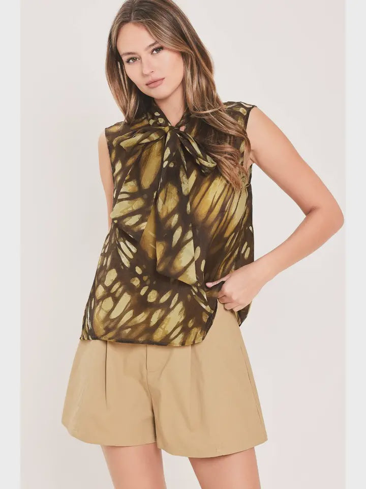Bound To Impress Brown Printed Top