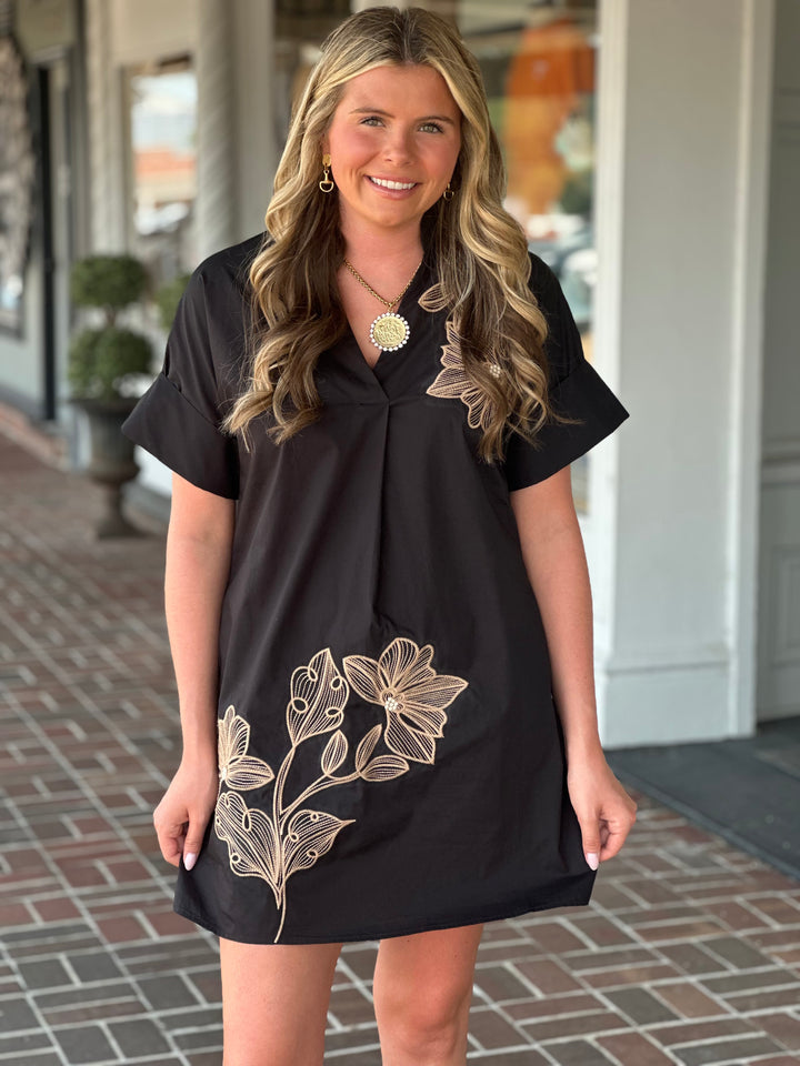 There For It Black Mini Dress
