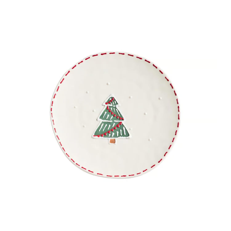 Mary Square Sculpted Plate Winter Whimsy Tree