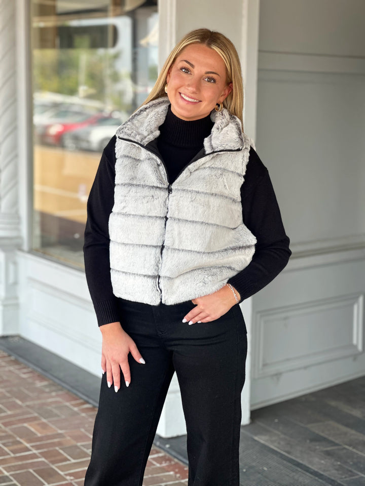Dylan Classic Reversible Fur Vest in White