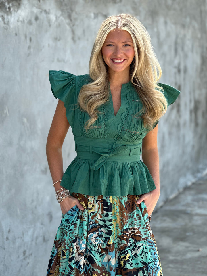 Love The Label Madelyn Top in Foliage Green