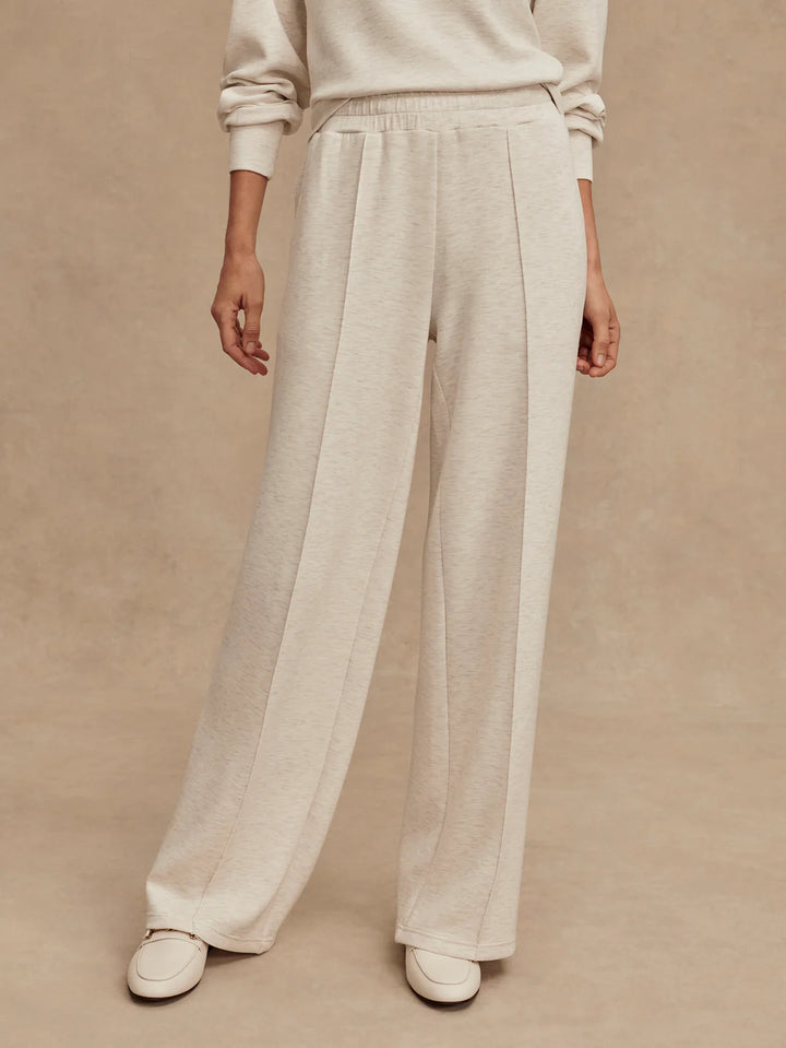 Varley The Wide Leg Pant 28" in Ivory Marl