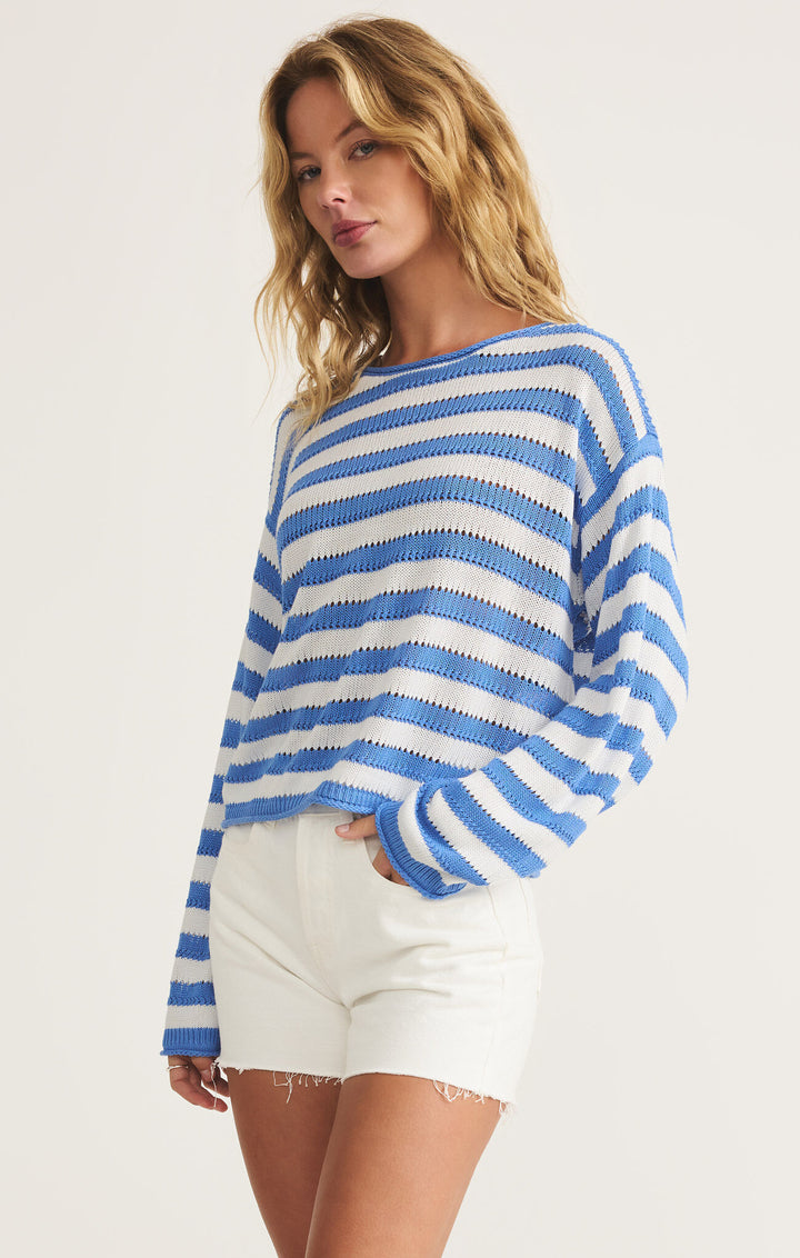 Z Supply Prado Stripe Sweater in Bay Blue