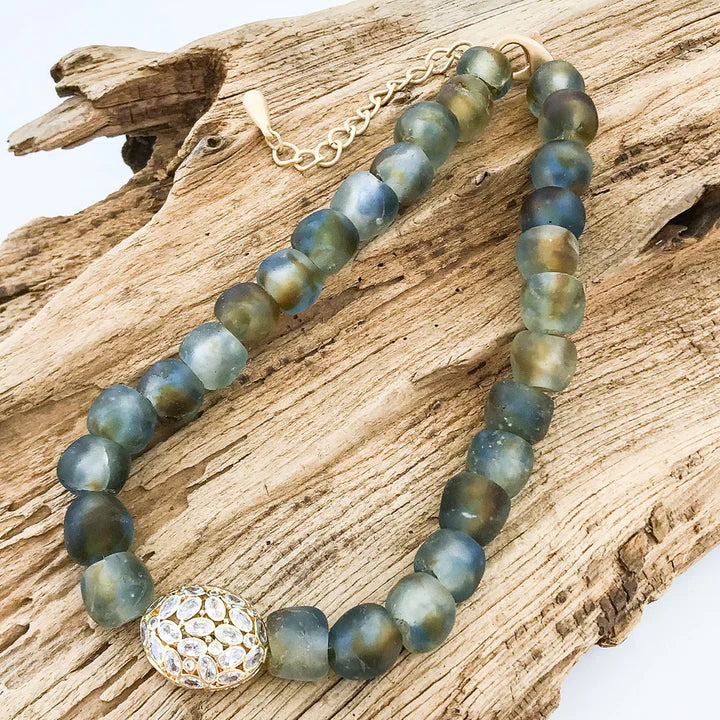 The Glass Duchess Necklace in Blue Multi