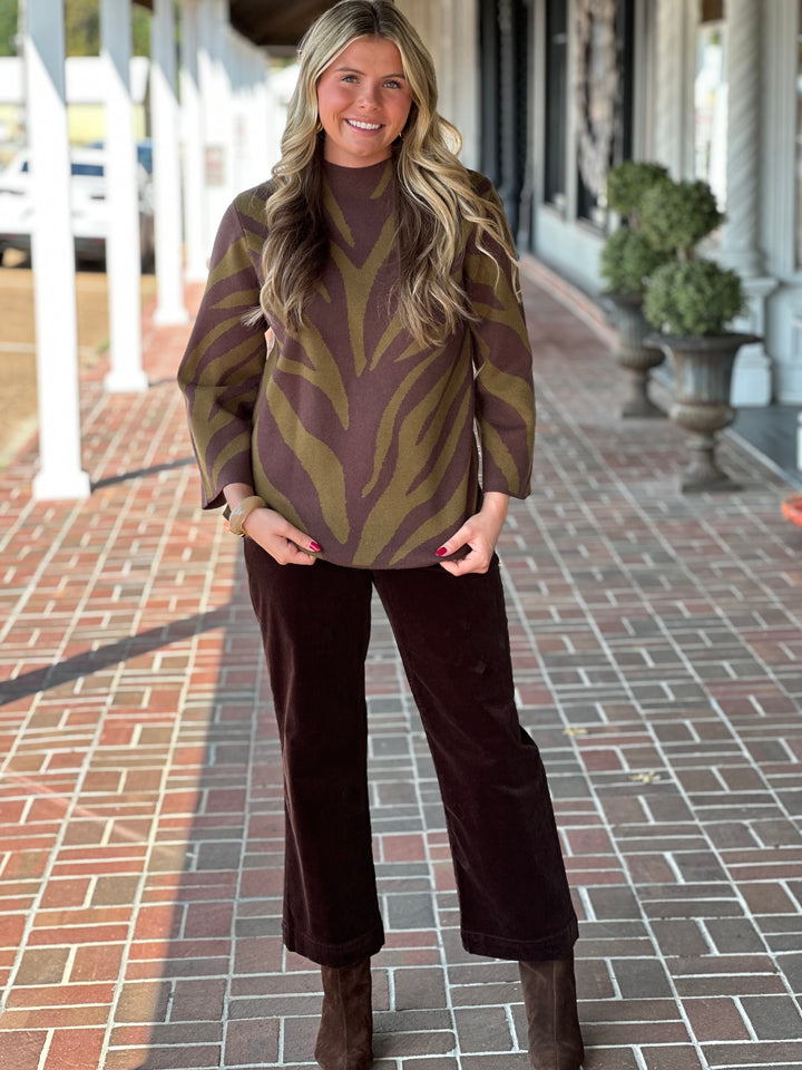 Keep Me In The Loop Olive Sweater