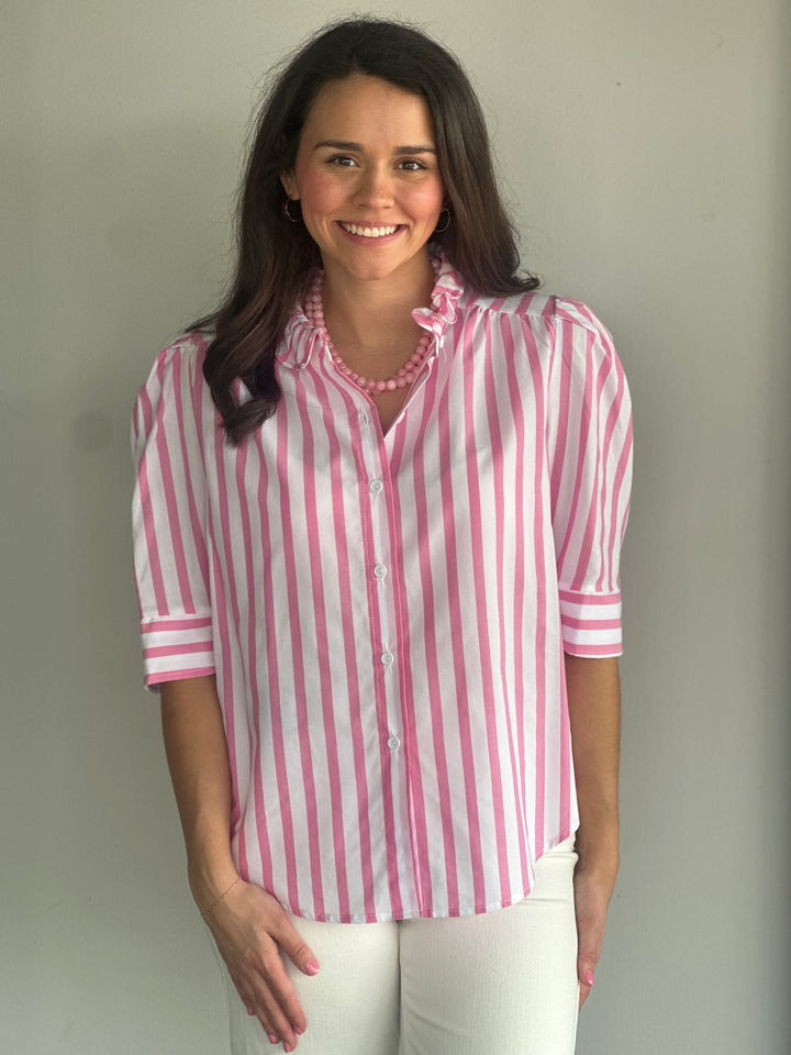 Jodie Top in Pink Ten Stripe