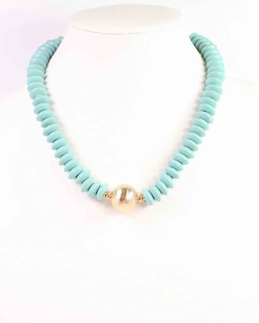 Caroline Hill Dayle Disc and Ball Necklace in Turquoise