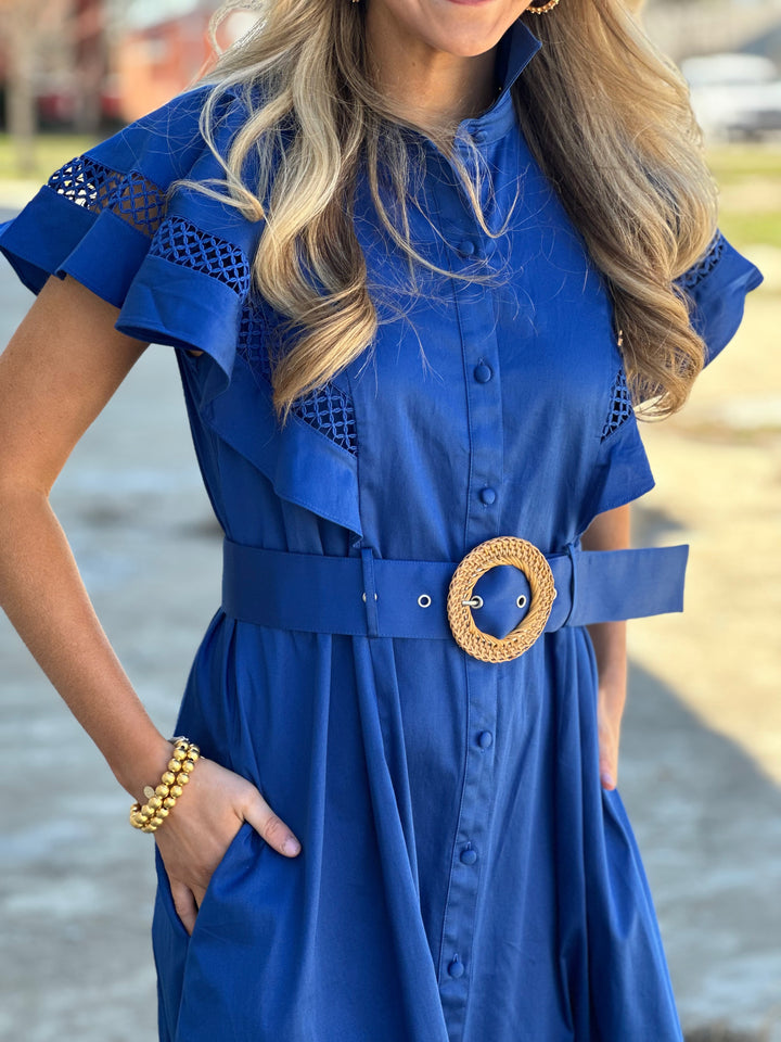 Alden Adair Rose Dress in Marine Blue