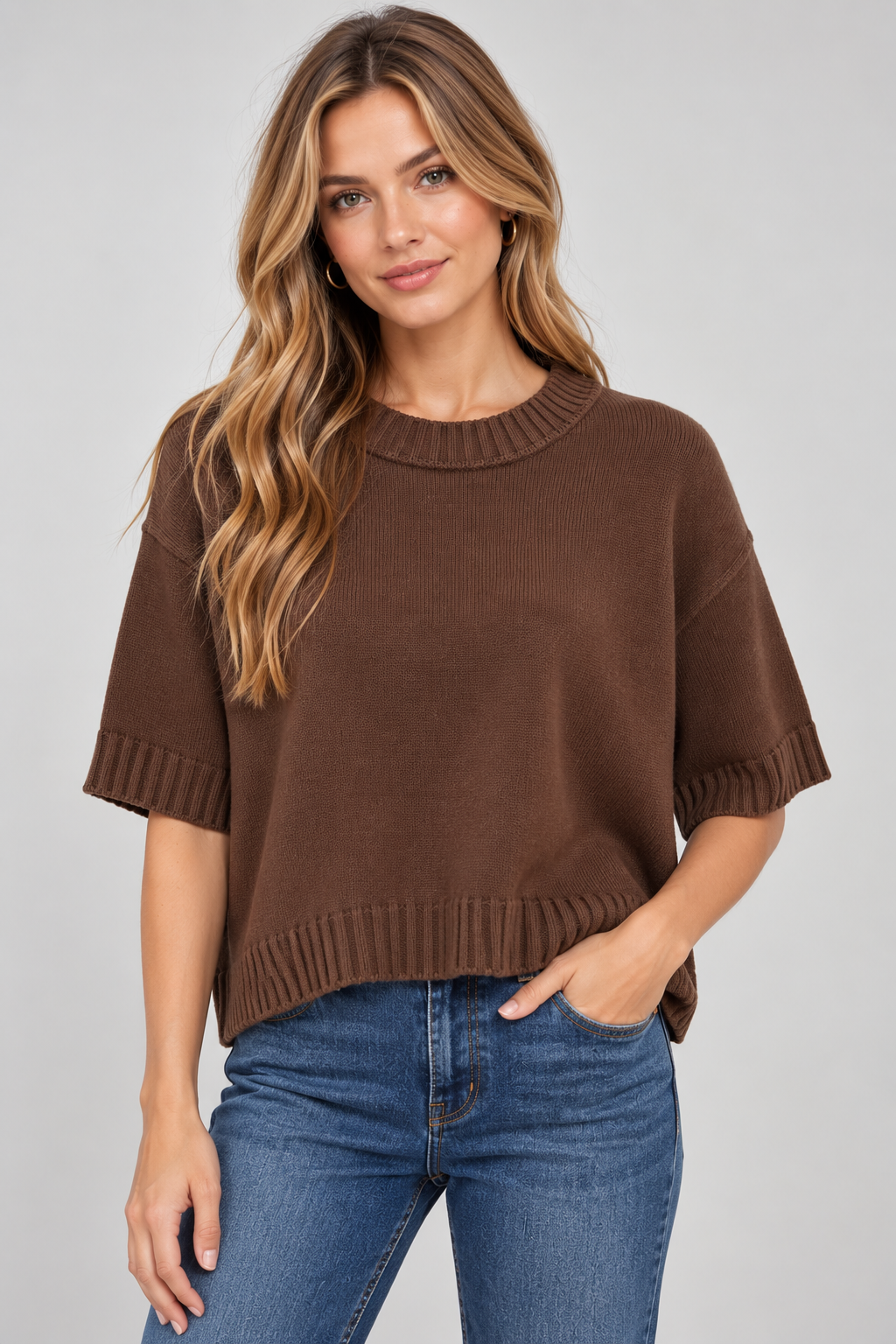 Always In Place Top in Brown