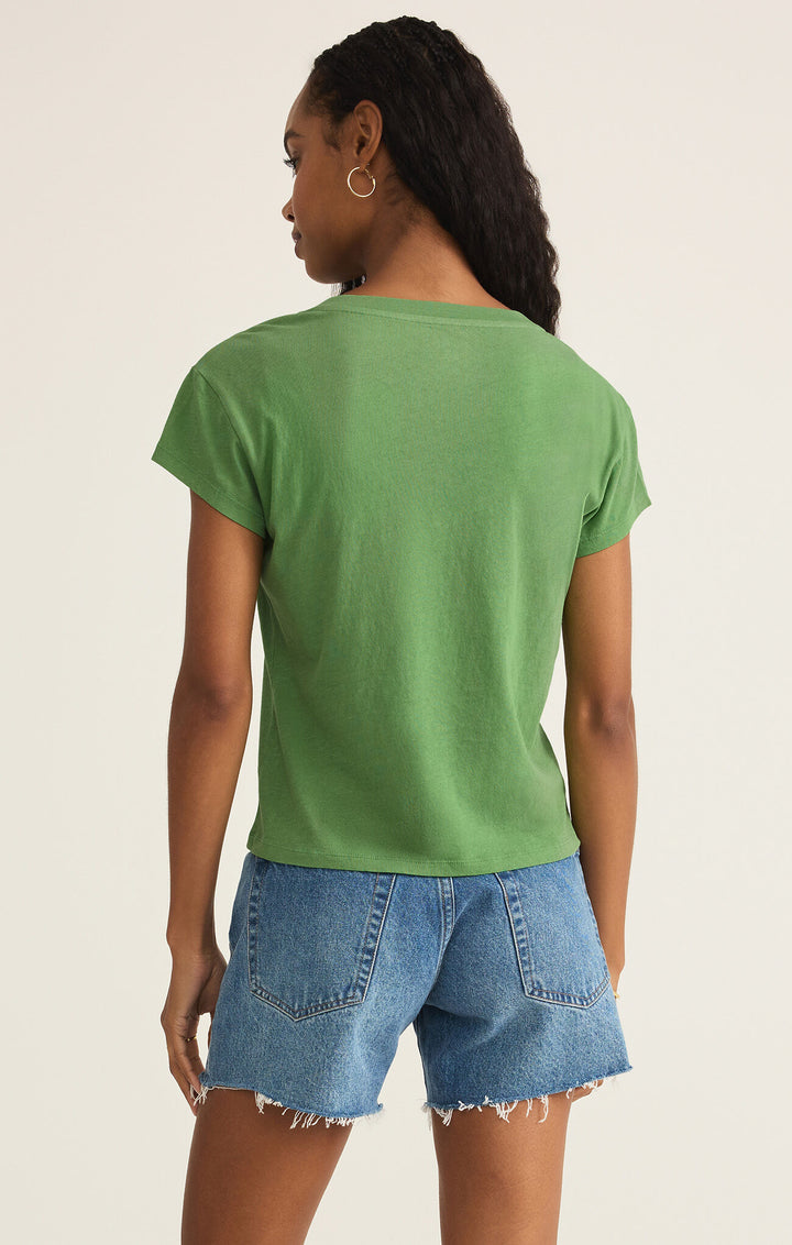 Z Supply Modern V-Neck Tee in Lawn Green