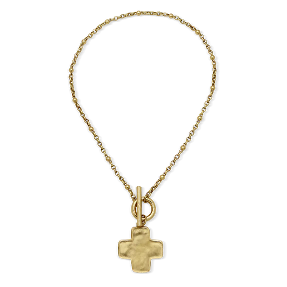 Life in Balance Cross Toggle Necklace