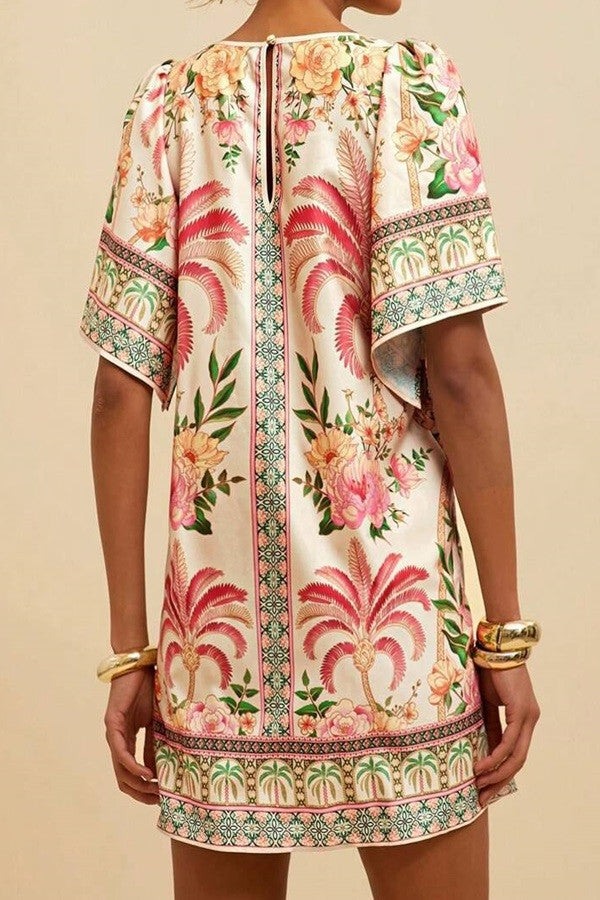Count Your Blessing Multi Printed Cream Dress