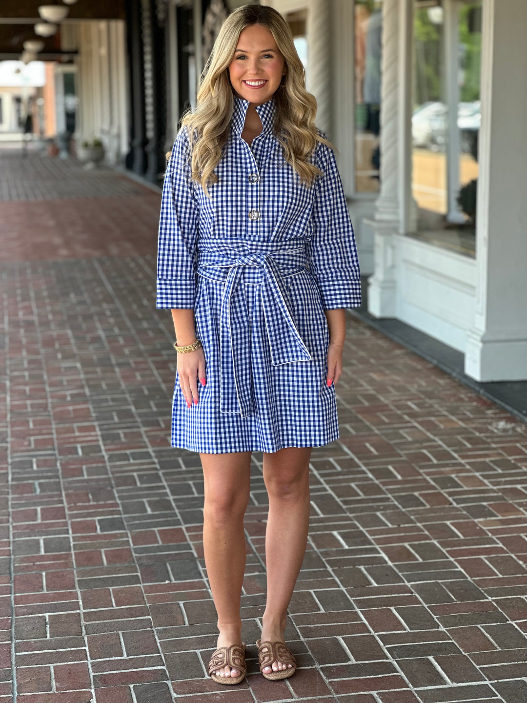 Holly Shae Arden Dress in Blue/ White Gingham