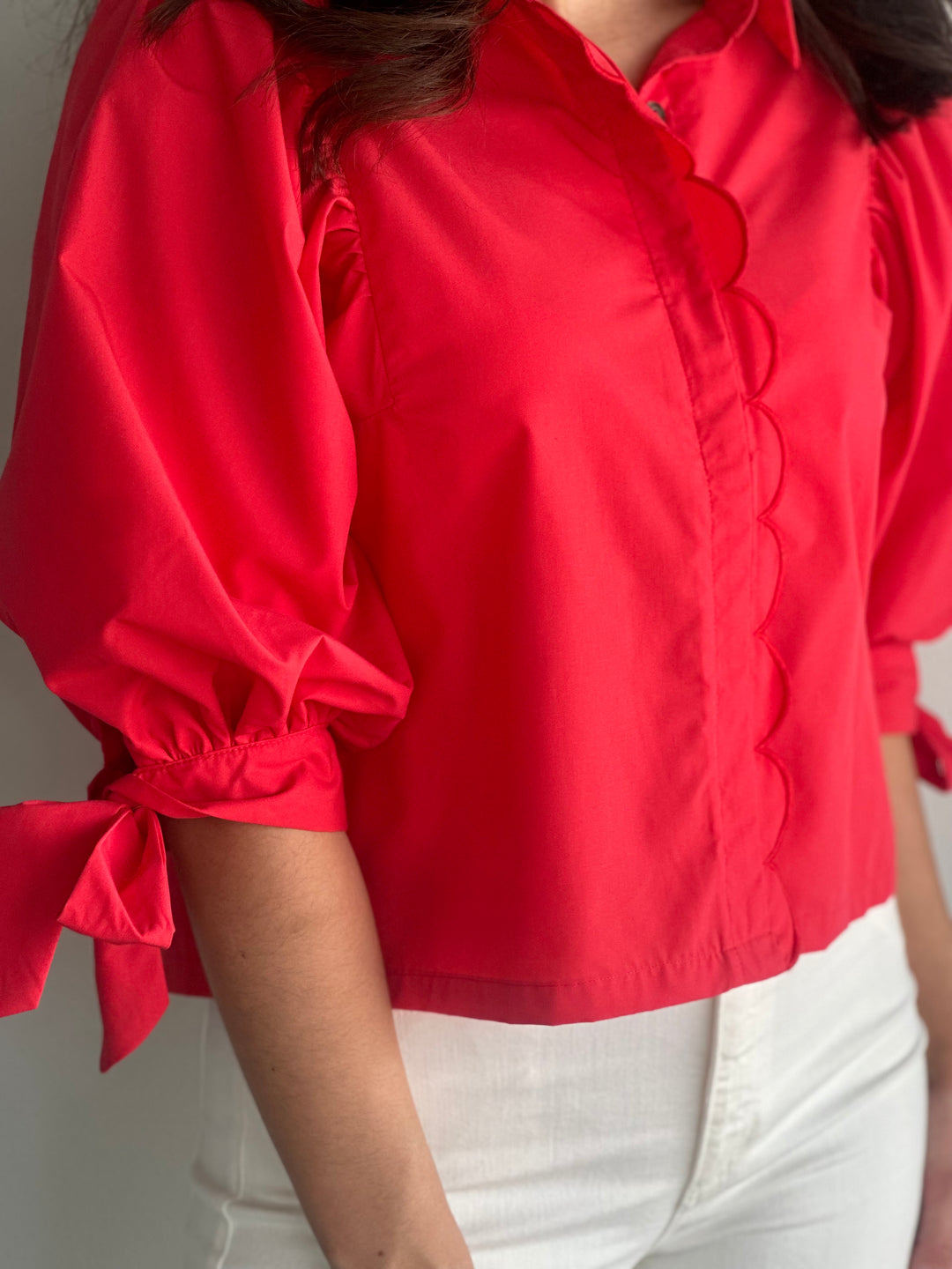 Red Collar Top