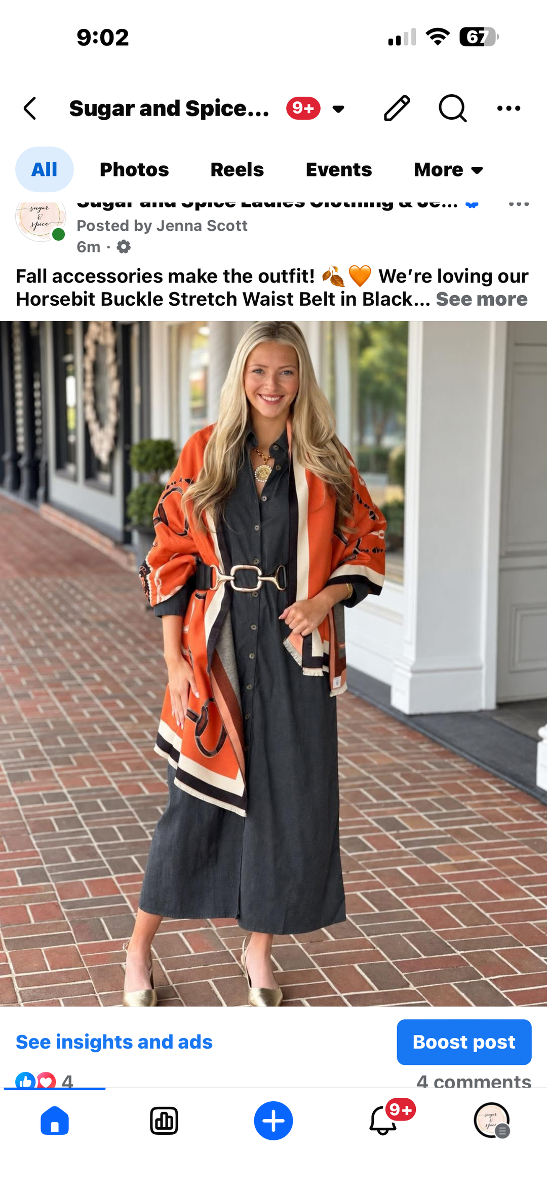Orange Stirrup Wrap Scarf