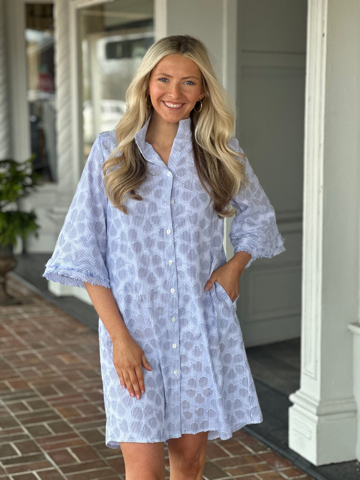 Navy Floral Print Dress
