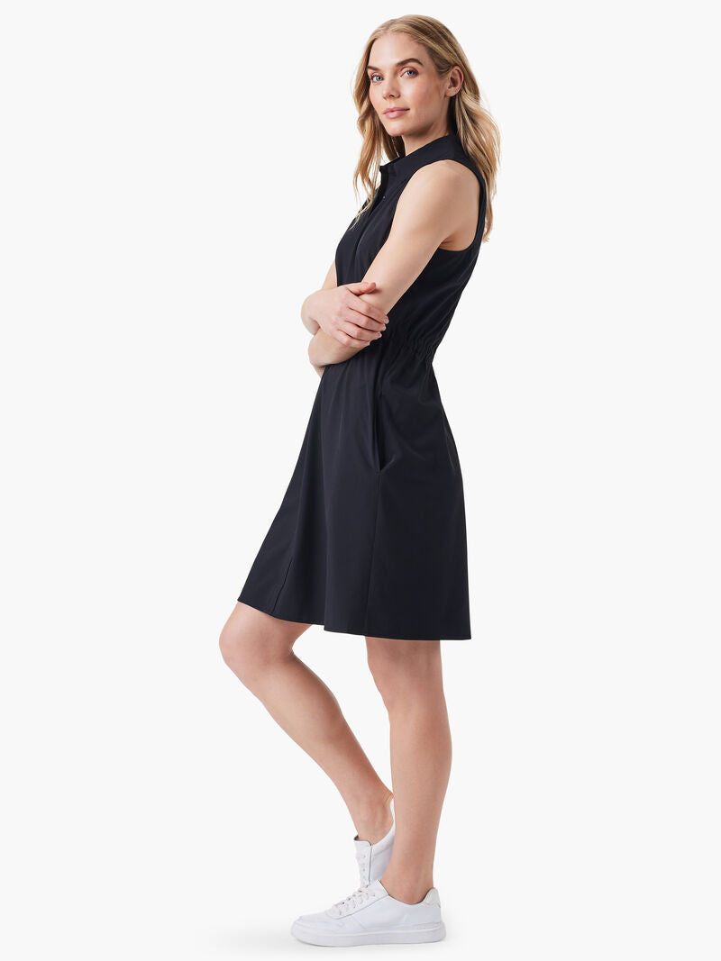 Nic + Zoe Active Tech Stretch Collared Dress in Black