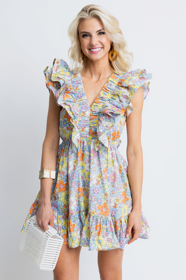 Karlie Oceanic Mirage Printed Dress