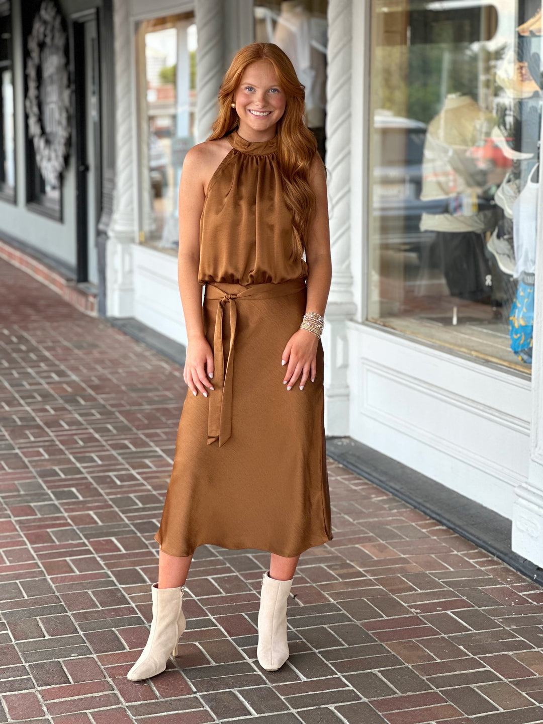 Standing Tall Brown Dress
