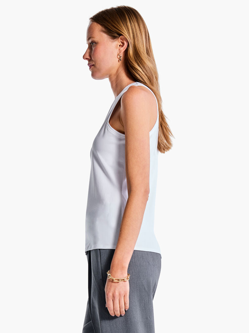 Nic + Zoe High Neck Perfect Tee in Paper White