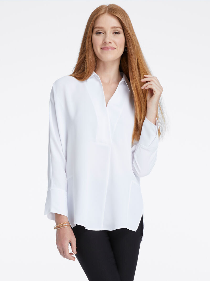 Nic + Zoe Flowing Ease Blouse in White