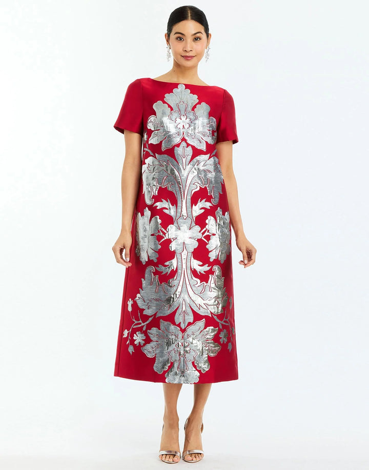Mestiza Adria Midi Dress in Burgundy Arbor