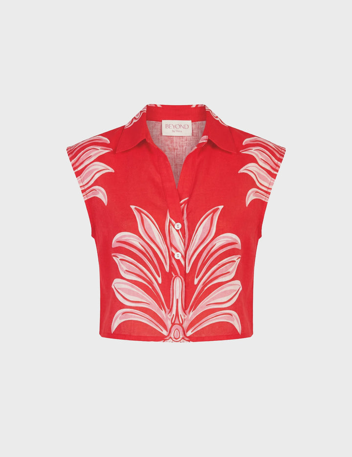 Beyond by Vera Alba Top in PALM SPRING ROUGE