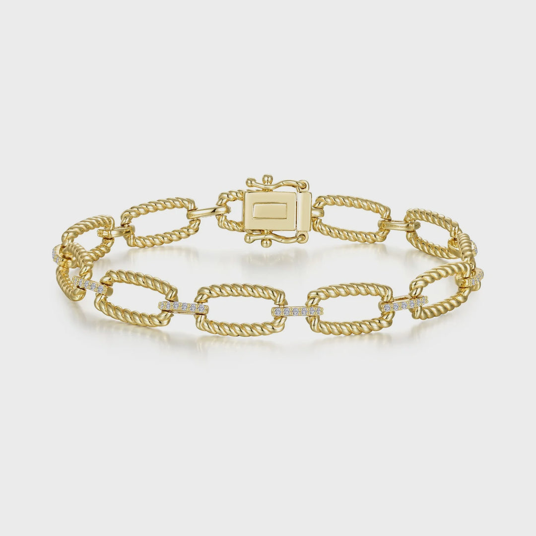 Lafonn Rectangle Shape Cable Link Bracelet