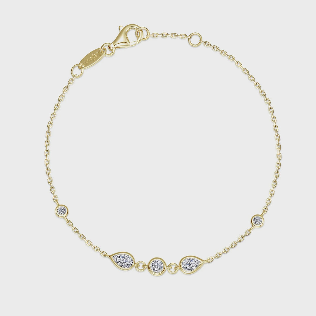 Lafonn Bezel-Set Teardrop Station Bracelet