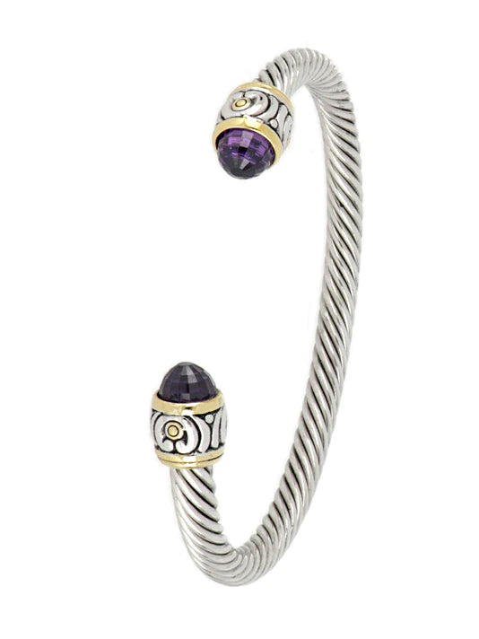 John Medeiros Nouveau Small Wire Cuff Bracelet in Amethyst