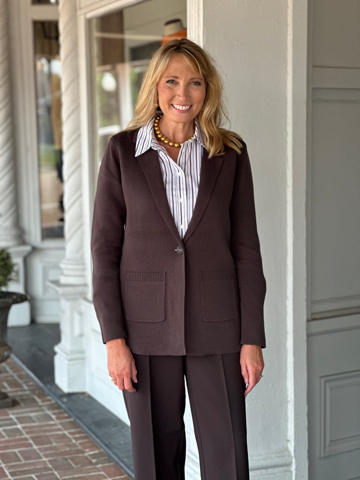 Nic + Zoe Elegant Knit Blazer in Java