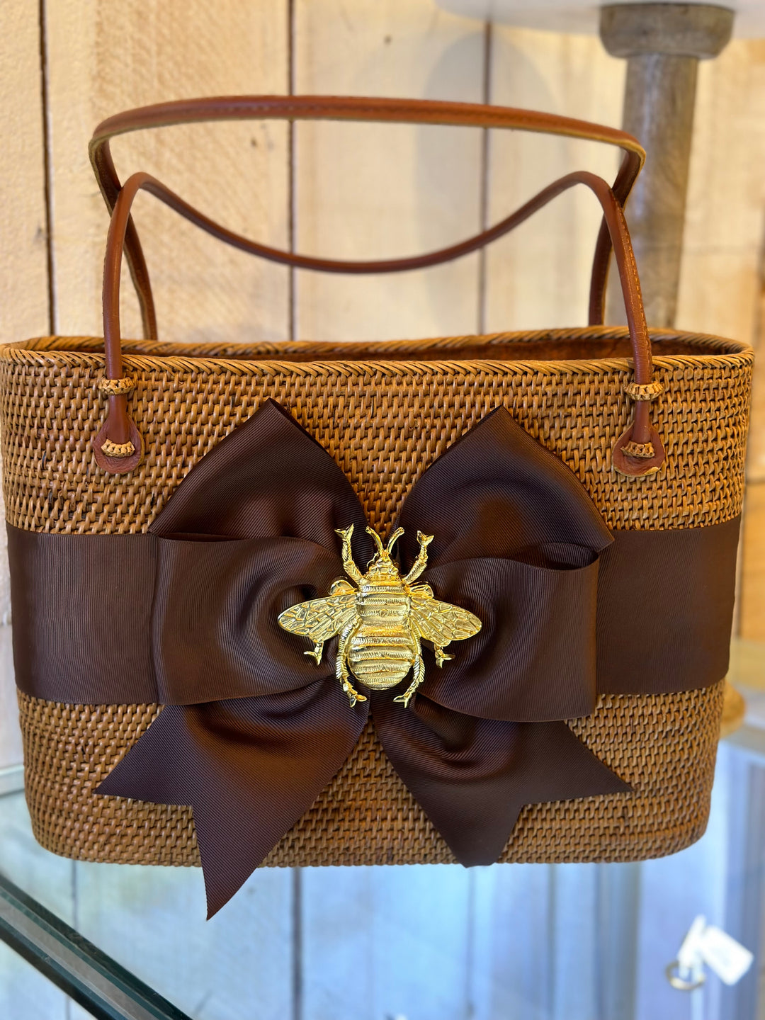 Lisi Lerch Brown Bow Large Charlotte With XL Bee Charm