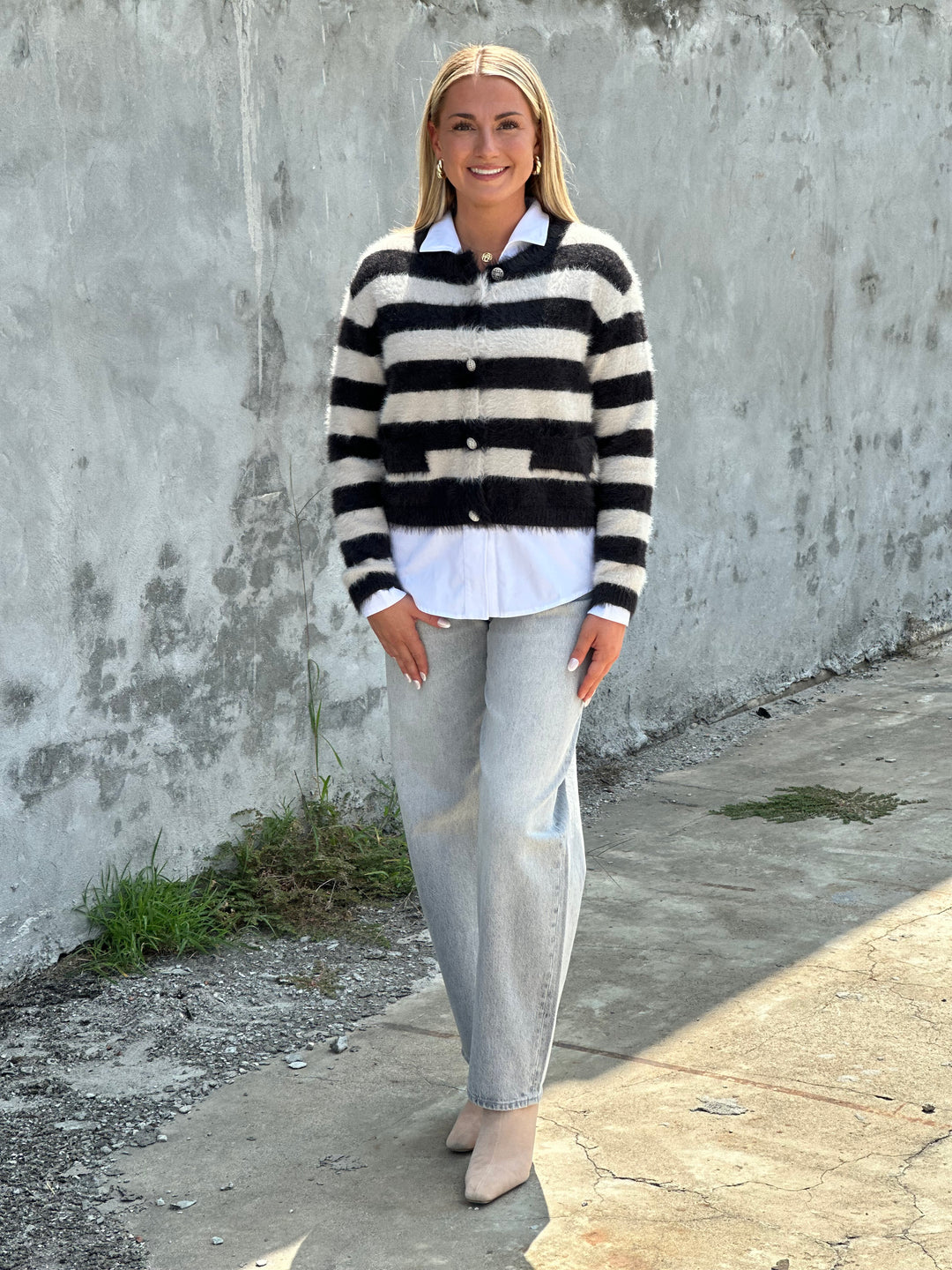 Florez Off-White Stripes Sweater