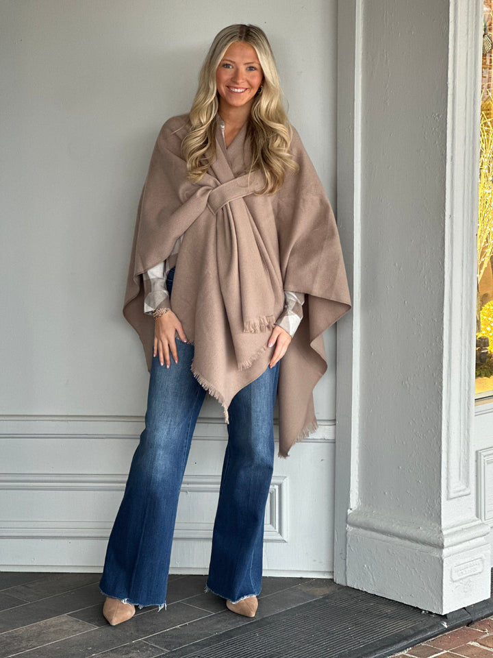 Simple Solid Color Shawl in Brown