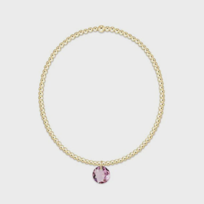 enewton 6.25" Classic Gold 2mm Bracelet - Reflection Small Charm - 02