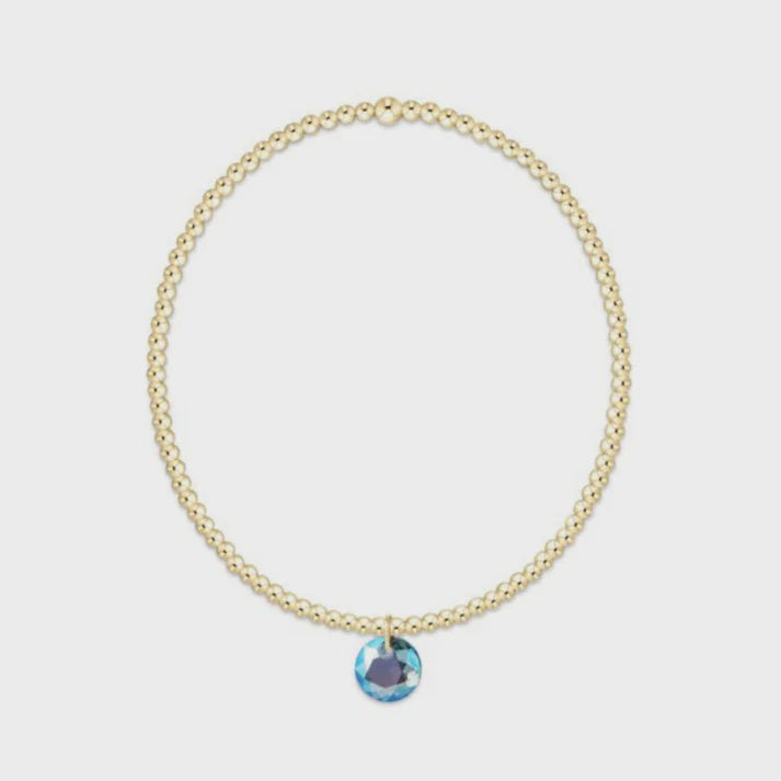 enewton 6.25" Classic Gold 2mm Bracelet - Reflection Small Charm - 03