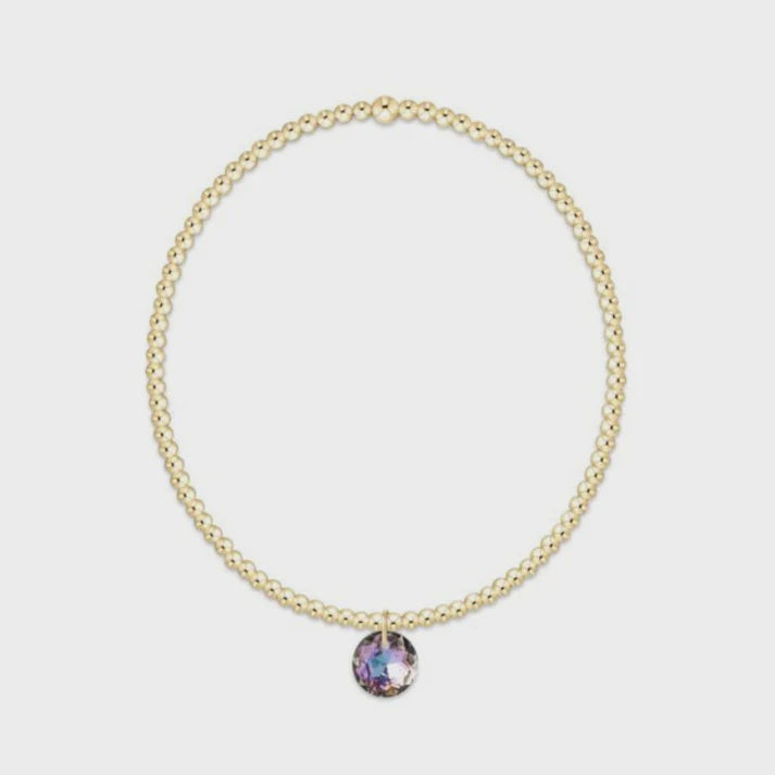 enewton 6.25" Classic Gold 2mm Bracelet - Reflection Small Charm - 06