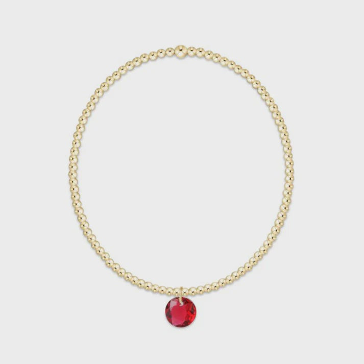enewton 6.25" Classic Gold 2mm Bracelet - Reflection Small Charm - 07