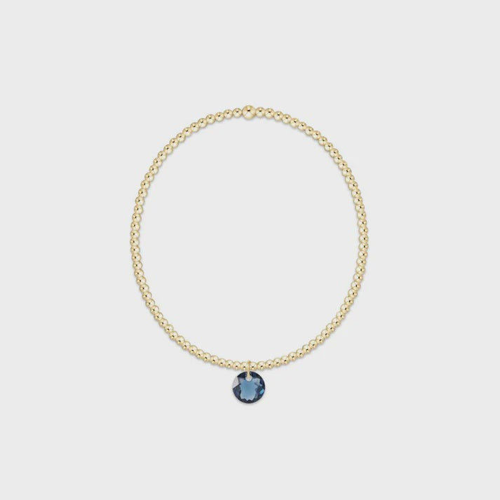 enewton 6.25" Classic Gold 2mm Bracelet - Reflection Small Charm - 09