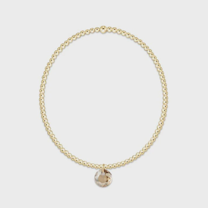 enewton 6.25" Classic Gold 2mm Bracelet - Reflection Small Charm - 11