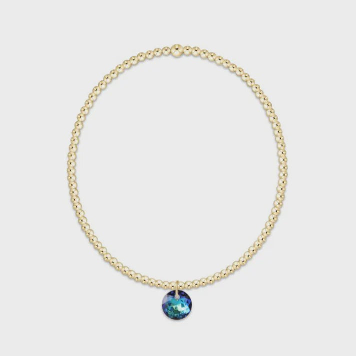 enewton 6.25" Classic Gold 2mm Bracelet - Reflection Small Charm - 12