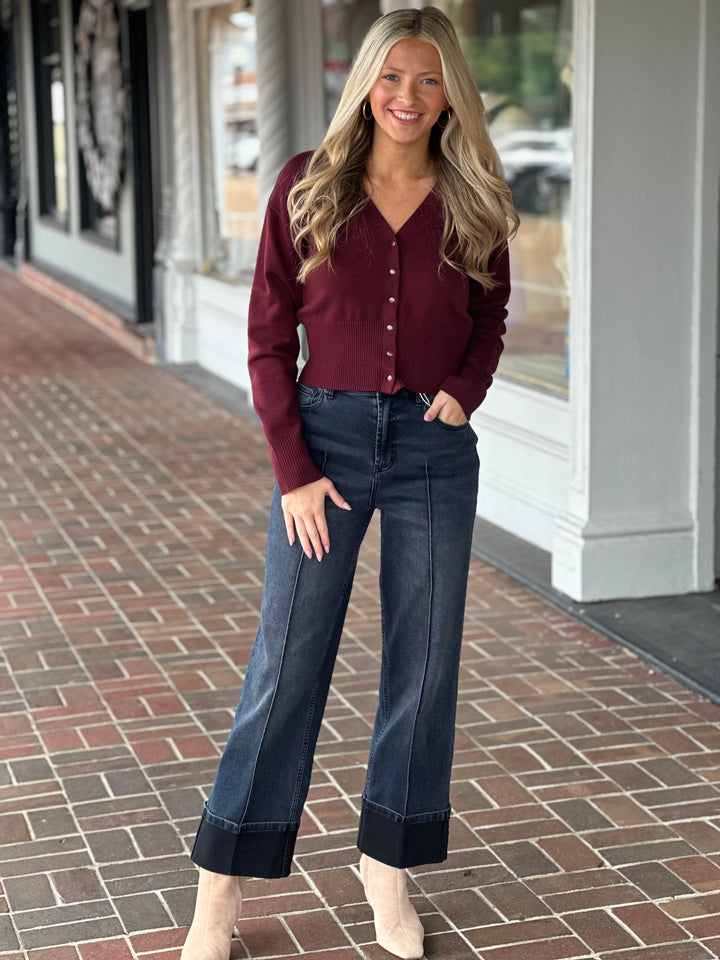 Steve Madden Lauryn Cardigan in Wine