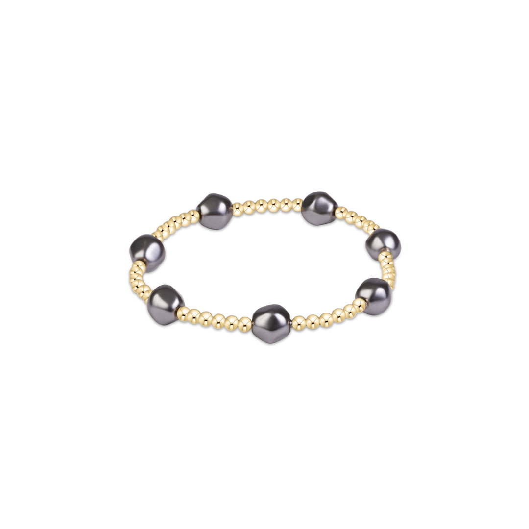 Enewton Extends Admire Pearl Dark Grey 3mm Gold Bracelet